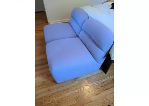 Purple fabric sofa chairs